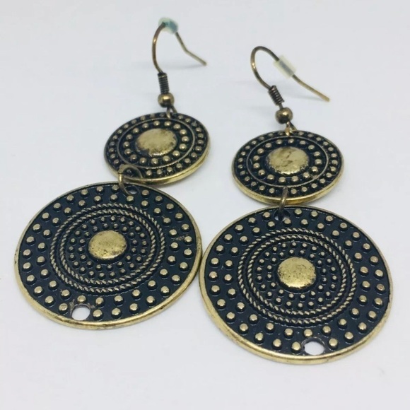 Earrings Medallion bronze earrings cosplay dangle drop - Picture 1 of 8